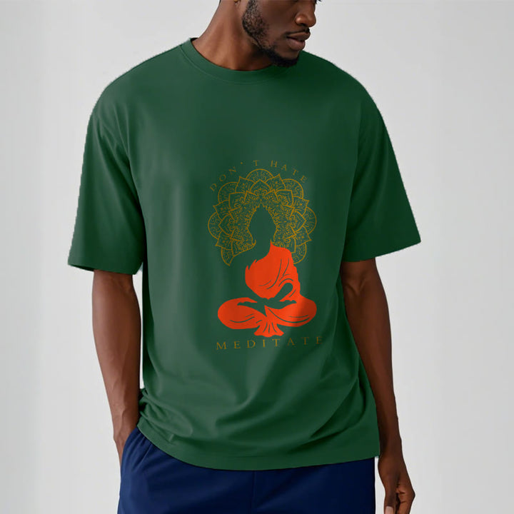 Camiseta de algodón con estampado de mandala de Buda meditativo y Buddha Stones de Buda - image 12