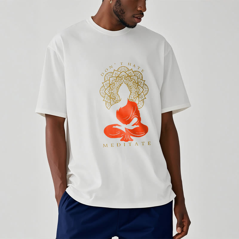 Camiseta de algodón con estampado de mandala de Buda meditativo y Buddha Stones de Buda - image 7