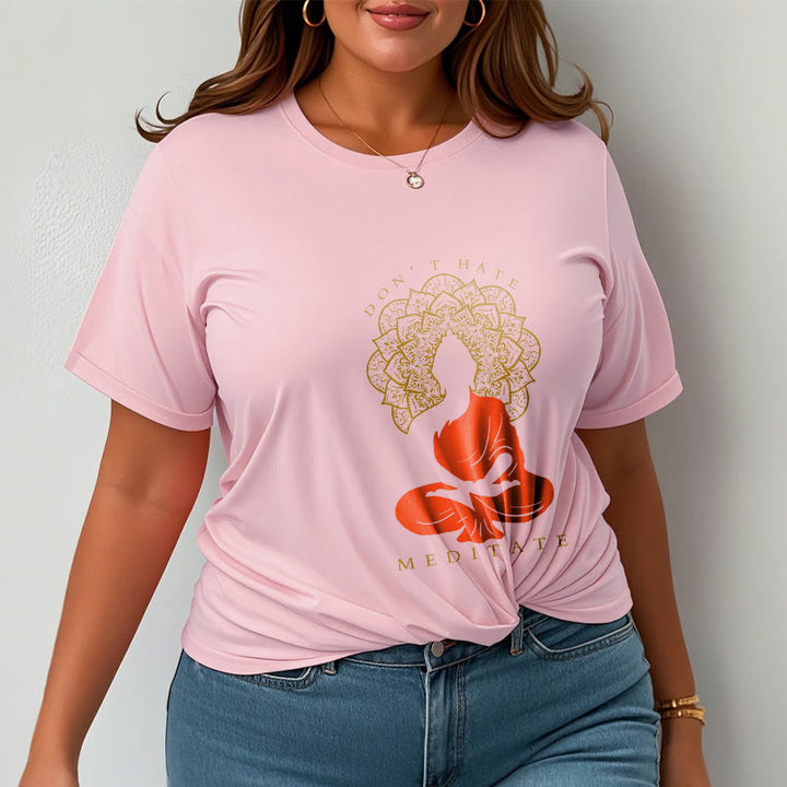 Camiseta de algodón con estampado de mandala de Buda meditativo y Buddha Stones de Buda - image 14