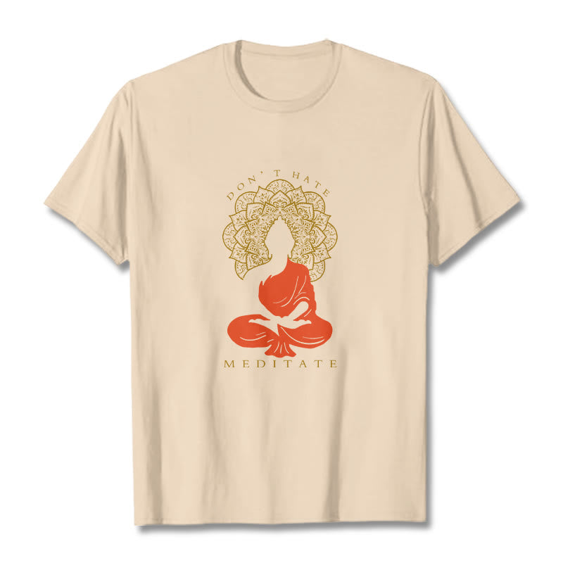 Camiseta de algodón con estampado de mandala de Buda meditativo y Buddha Stones de Buda - Sopa de mariscos - 2XL - image 9