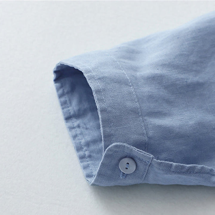 Camisa de manga tres cuartos con botones de color liso con Buddha Stones - image 26