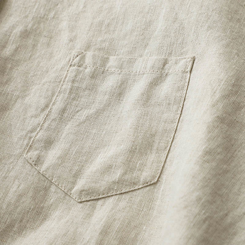 Camisa de manga tres cuartos con botones de color liso con Buddha Stones - image 6