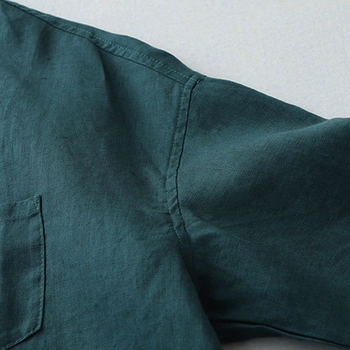 Camisa de manga tres cuartos con botones de color liso con Buddha Stones - image 17