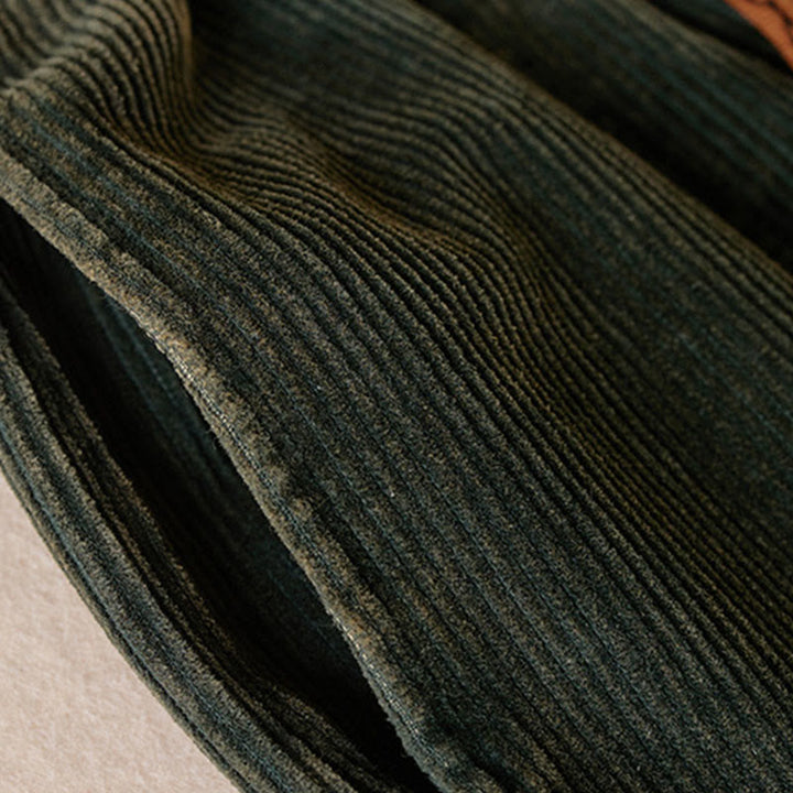 Pantalones Buddha Stones de pana de algodón con contraste de colores y forro polar térmico para mujer con bolsillos - image 18