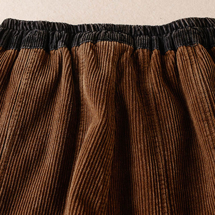 Pantalones Buddha Stones de pana de algodón con contraste de colores y forro polar térmico para mujer con bolsillos - image 20