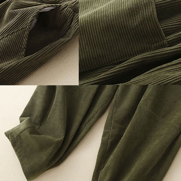 Pantalones harén de pana de algodón con bolsillos para mujer, estilo vintage, Buddha Stones Commute - image 9