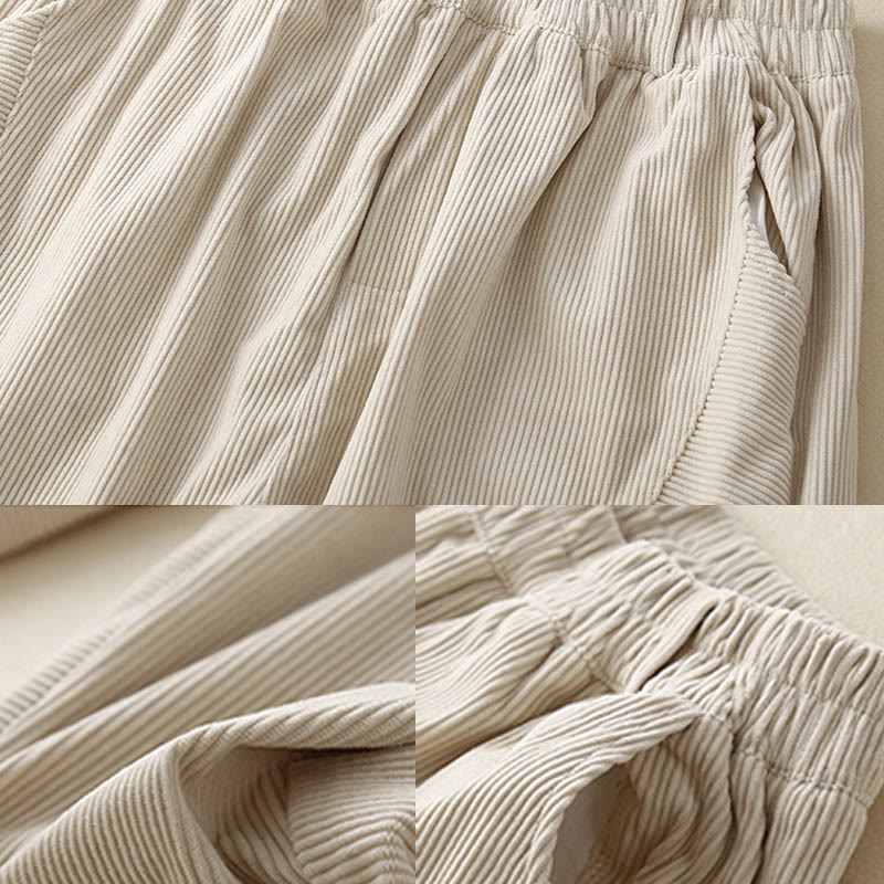 Pantalones harén de pana de algodón con bolsillos para mujer, estilo vintage, Buddha Stones Commute - image 13