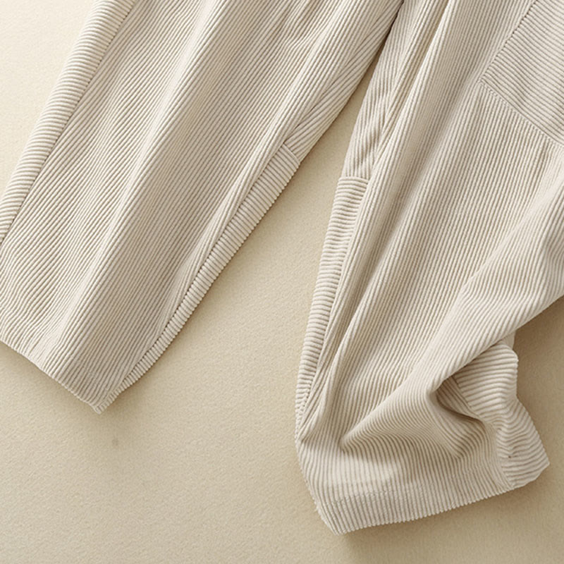 Pantalones harén de pana y poliéster para mujer, estilo vintage, con bolsillos, de Buddha Stones Commute - image 12