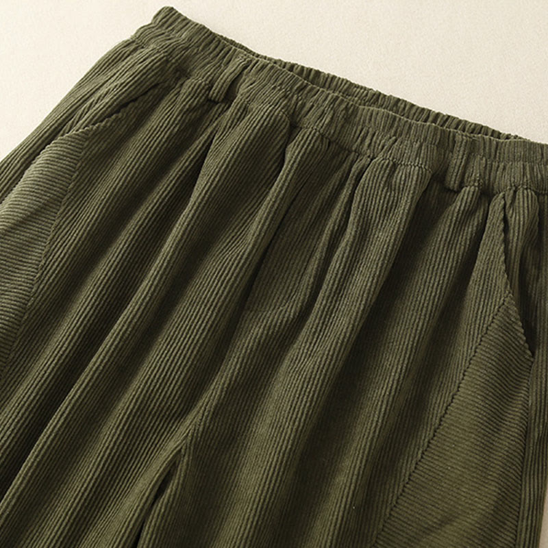 Pantalones harén de pana de algodón con bolsillos para mujer, estilo vintage, Buddha Stones Commute - image 6