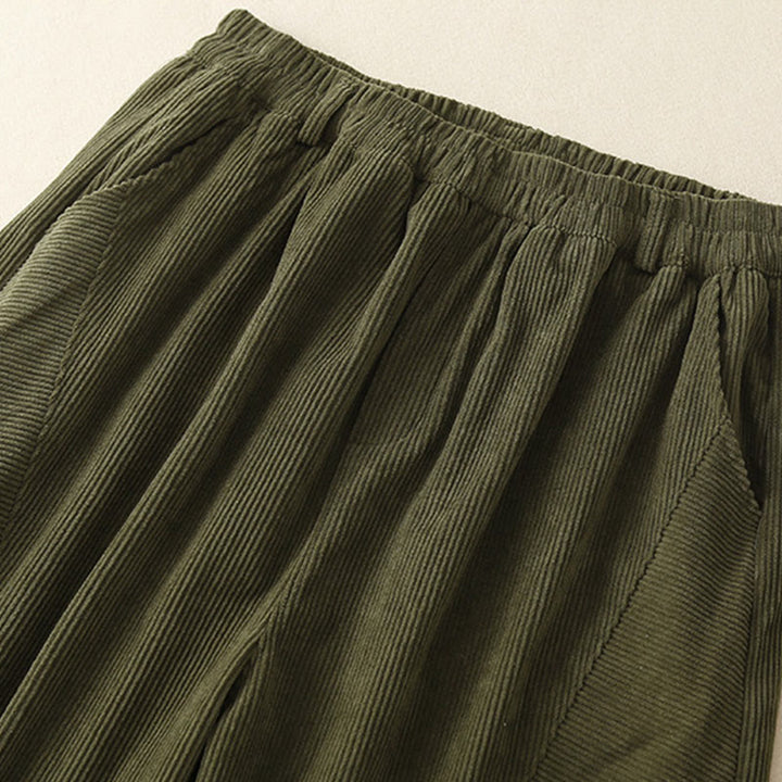 Pantalones harén de pana de algodón con bolsillos para mujer, estilo vintage, Buddha Stones Commute - image 6