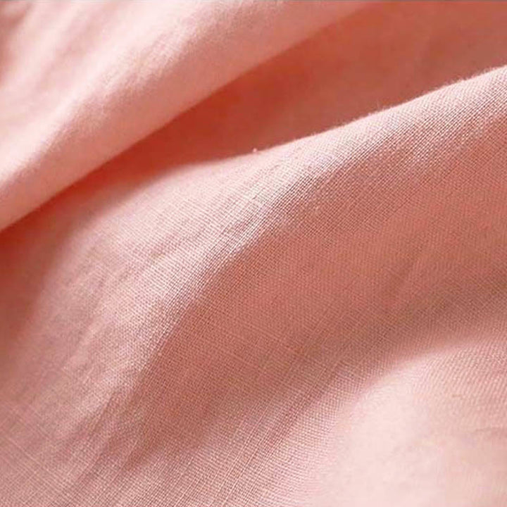 Camisa informal de algodón de manga larga con cuello inclinado y tirantes para mujer con flores bordadas de Buddha Stones - image 6