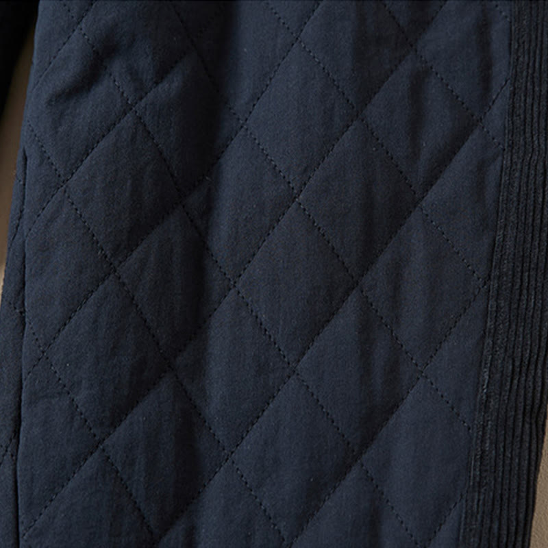 Pantalones térmicos tipo harén de algodón con diseño acolchado de diamantes y Buddha Stones para mujer, con bolsillos - image 5