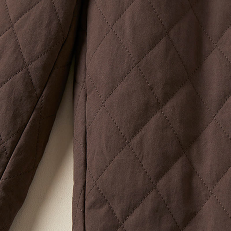 Pantalones térmicos tipo harén de algodón con diseño acolchado de diamantes y Buddha Stones para mujer, con bolsillos - image 23