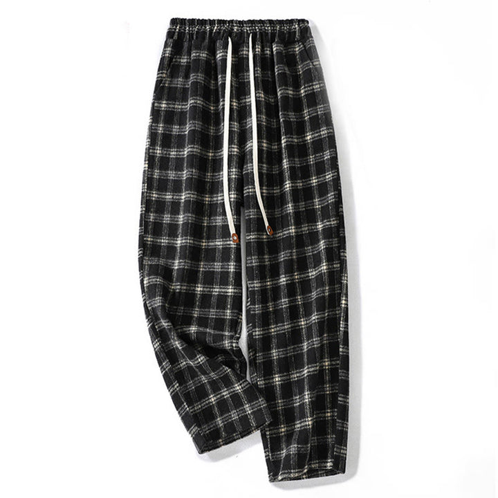 Pantalones harén de algodón con forro polar y bolsillos para mujer, con estampado retro de cuadros escoceses de Buddha Stones - Negro - US8-10，UK/AU12-14，EU40-42 (2XL) - image 10