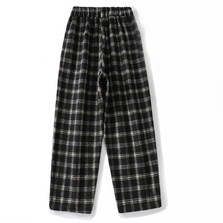 Pantalones harén de algodón con forro polar y bolsillos para mujer, con estampado retro de cuadros escoceses de Buddha Stones - image 11