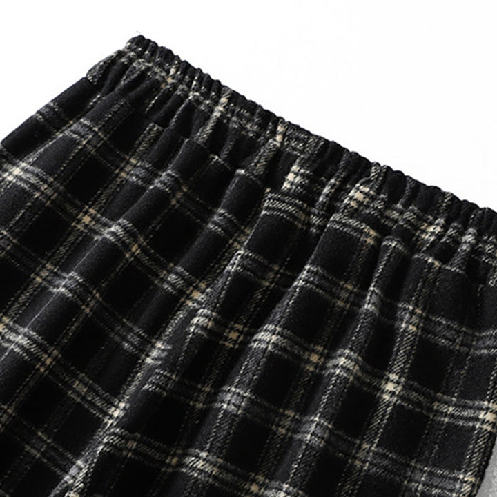 Pantalones harén de algodón con forro polar y bolsillos para mujer, con estampado retro de cuadros escoceses de Buddha Stones - image 15
