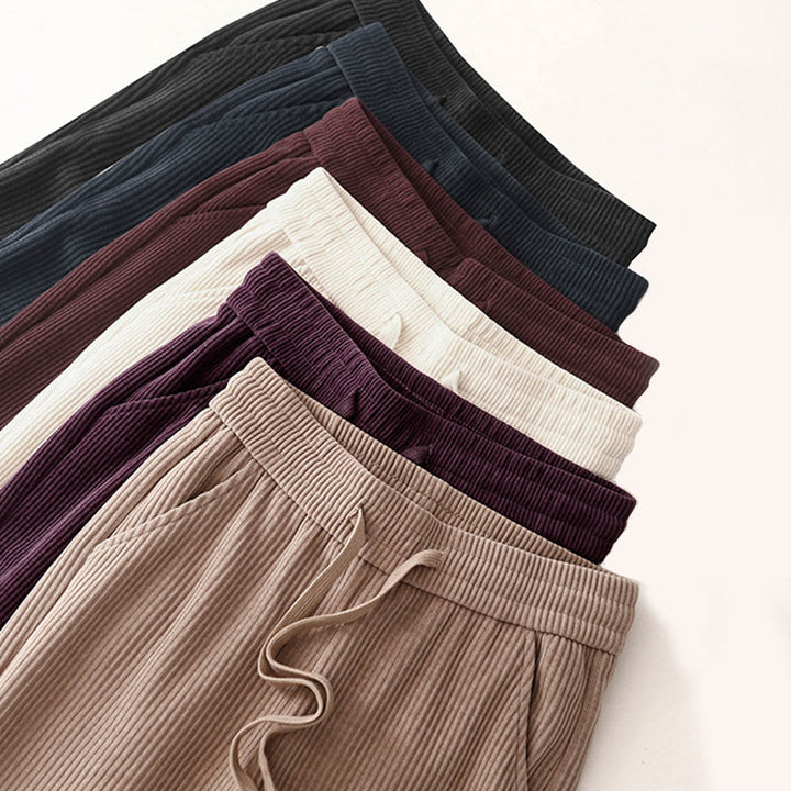 Pantalones casuales Buddha Stones de pana de algodón, pierna ancha, color liso, forrados con vellón y bolsillos para mujer - image 35