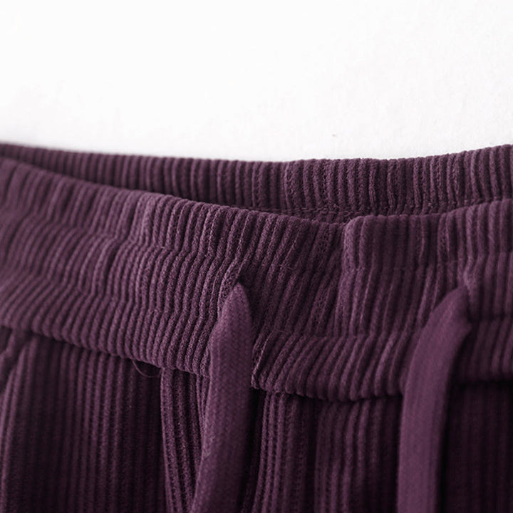 Pantalones casuales Buddha Stones de pana de algodón, pierna ancha, color liso, forrados con vellón y bolsillos para mujer - image 31