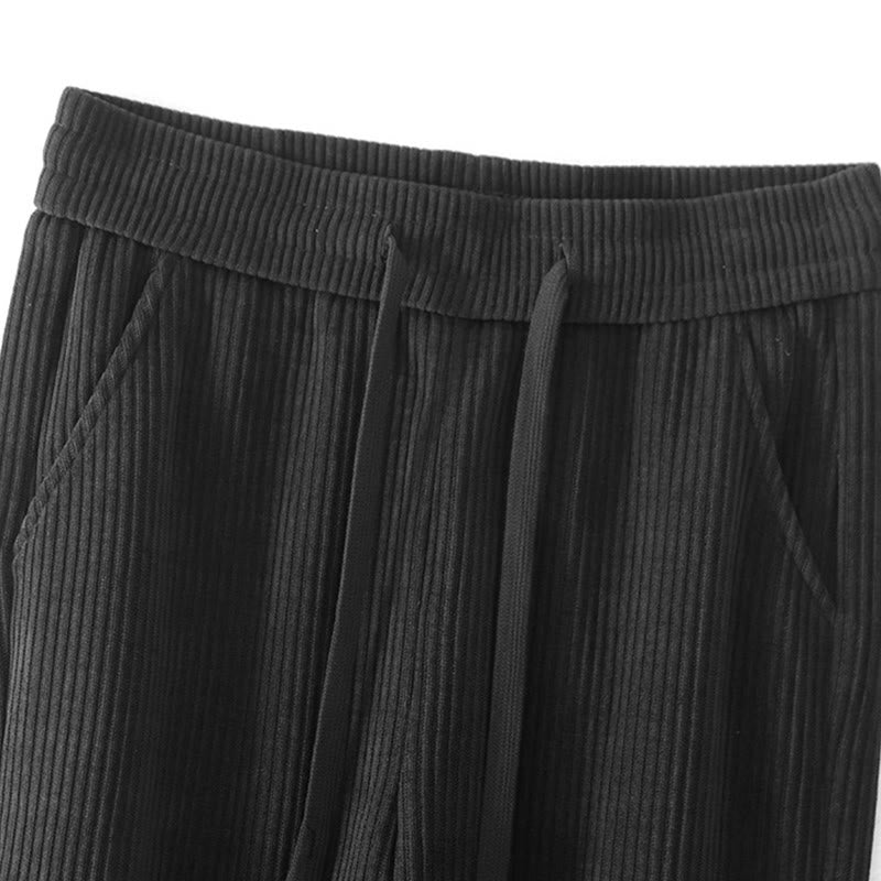 Pantalones casuales Buddha Stones de pana de algodón, pierna ancha, color liso, forrados con vellón y bolsillos para mujer - image 10