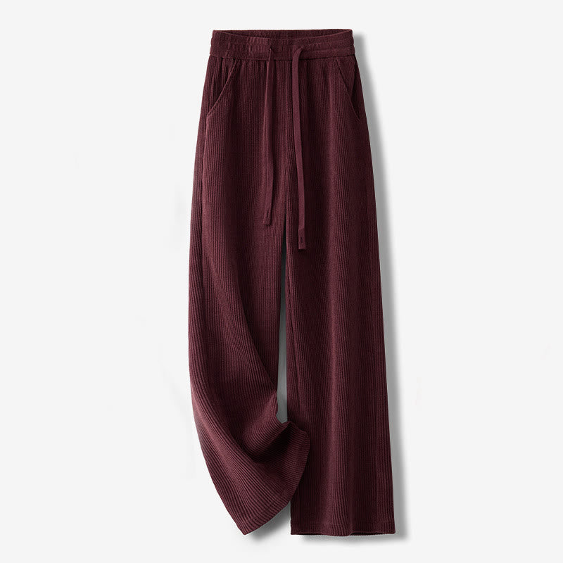 Pantalones casuales Buddha Stones de pana de algodón, pierna ancha, color liso, forrados con vellón y bolsillos para mujer - Ladrillo refractario - US12, UK/AU16, EU44 (3XL) - image 14