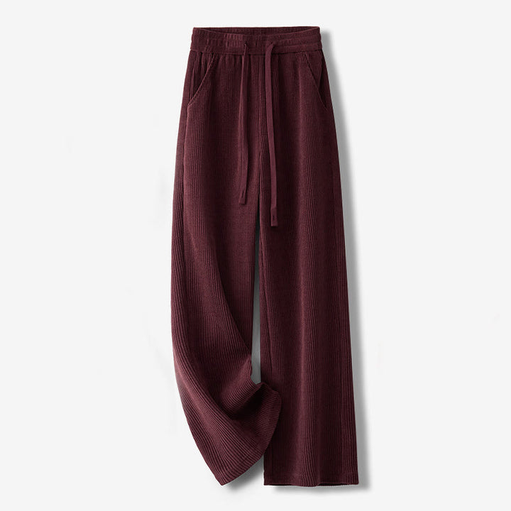 Pantalones casuales Buddha Stones de pana de algodón, pierna ancha, color liso, forrados con vellón y bolsillos para mujer - Ladrillo refractario - US12, UK/AU16, EU44 (3XL) - image 14