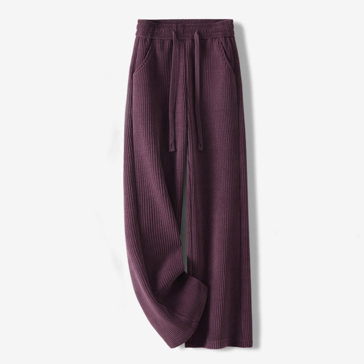Pantalones casuales Buddha Stones de pana de algodón, pierna ancha, color liso, forrados con vellón y bolsillos para mujer - Magenta oscuro - US12, UK/AU16, EU44 (3XL) - image 29