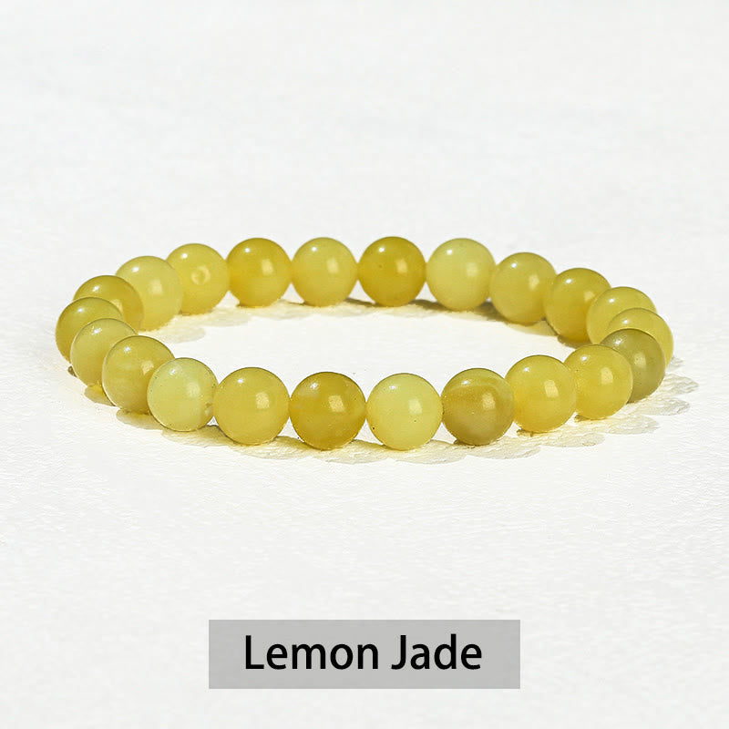 Pulsera curativa de cuarzo rosa, amatista, aventurina verde y varias piedras de cristal de Buddha Stones - Jade limón - 10 mm (circunferencia de la muñeca 14-16 cm) - image 15