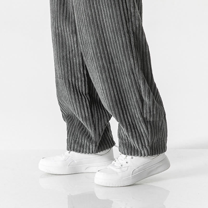 Pantalones harén de pana con cordón y bolsillos para hombre, estilo retro de invierno, con Buddha Stones - image 9