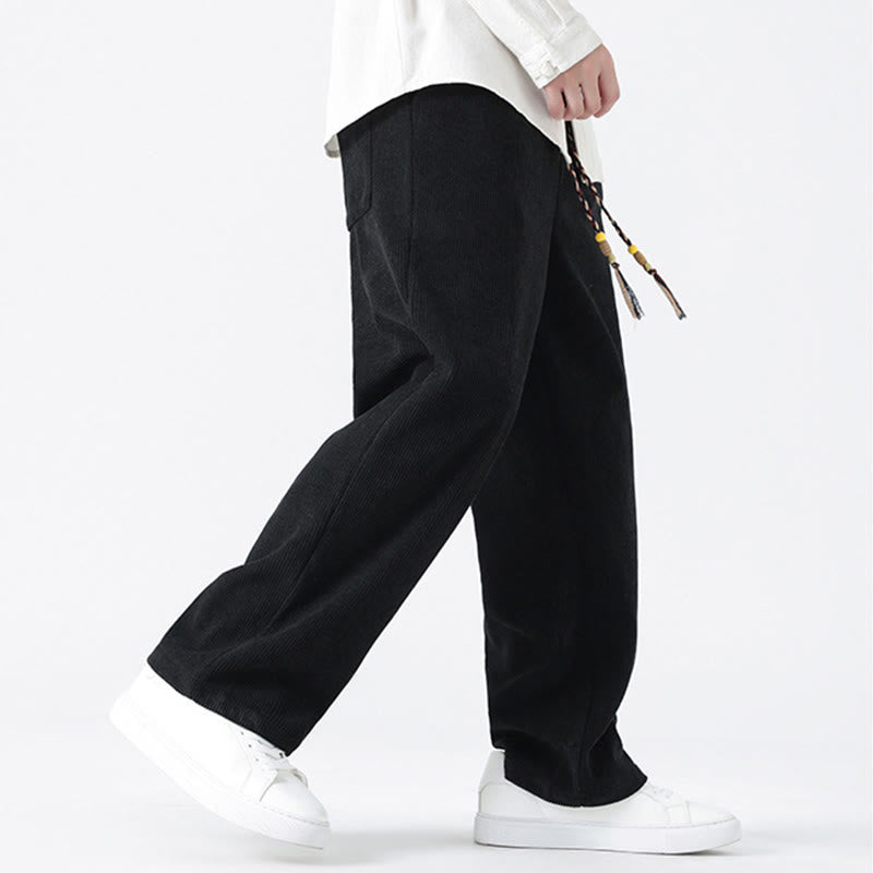 Pantalones de pana con cordón y bolsillos para hombre, diseño chino de rana y botones, con Buddha Stones - image 19