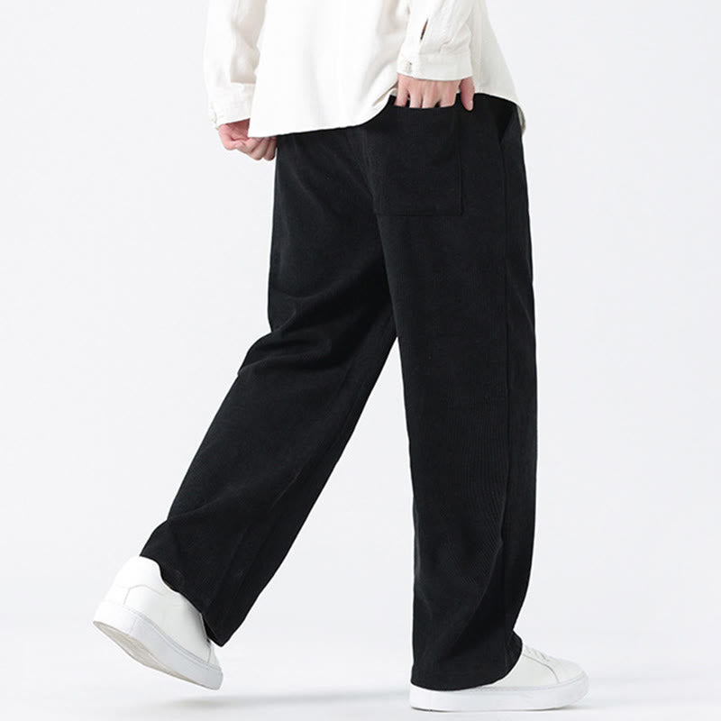 Pantalones de pana con cordón y bolsillos para hombre, diseño chino de rana y botones, con Buddha Stones - image 21