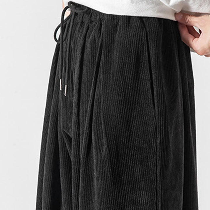 Pantalones casuales Buddha Stones de pana con cordón ajustable y bolsillos para hombre, hasta el tobillo - image 16