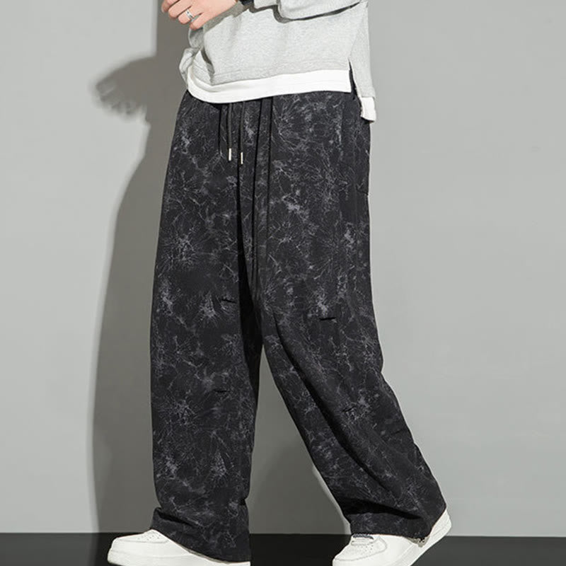 Pantalones casuales de camuflaje vintage con cordón y bolsillos para hombre de Buddha Stones - Negro - US/UK/AU46, EU56 (5XL) - image 1