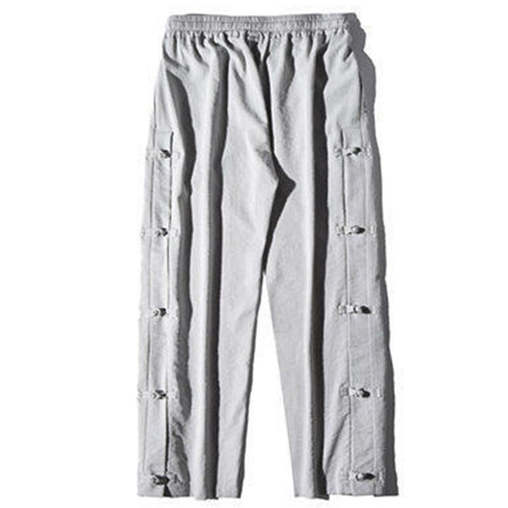 Pantalones anchos para hombre con bolsillos y diseño de grullas y botones de rana con estampado de Buddha Stones - image 22
