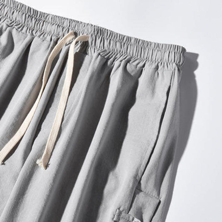 Pantalones anchos para hombre con bolsillos y diseño de grullas y botones de rana con estampado de Buddha Stones - image 23