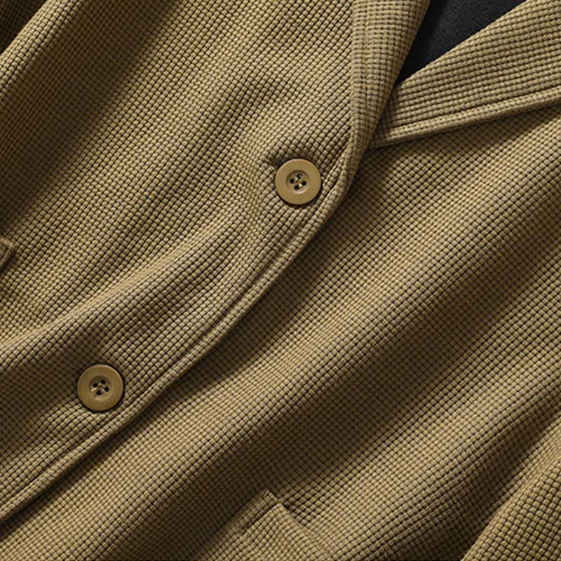 Chaqueta de algodón con solapa lisa y bolsillos para mujer de Buddha Stones - image 5