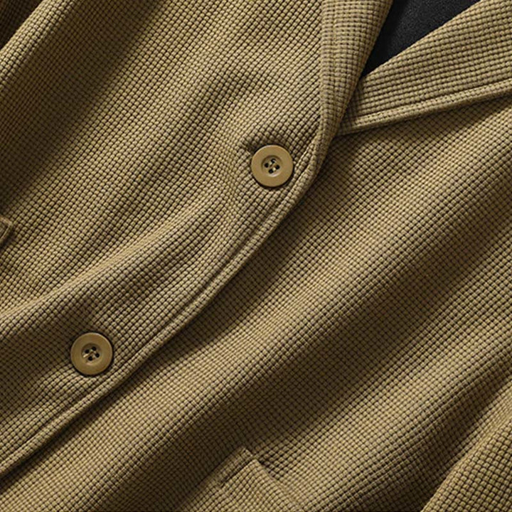 Chaqueta de algodón con solapa lisa y bolsillos para mujer de Buddha Stones - image 5