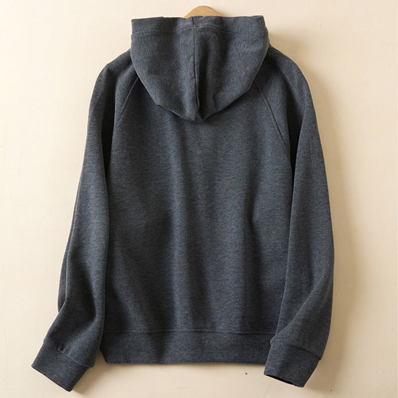 Chaqueta con capucha y bolsillos para mujer con estampado de Buddha Stones y botones lisos. - image 1