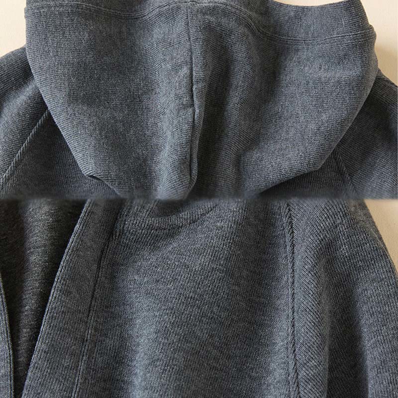 Chaqueta con capucha y bolsillos para mujer con estampado de Buddha Stones y botones lisos. - image 6