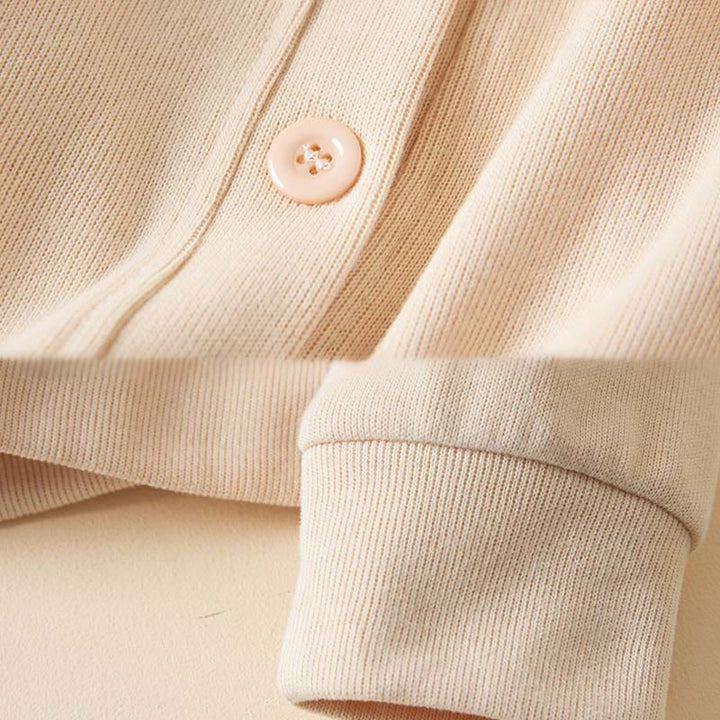Chaqueta con capucha y bolsillos para mujer con estampado de Buddha Stones y botones lisos. - image 9