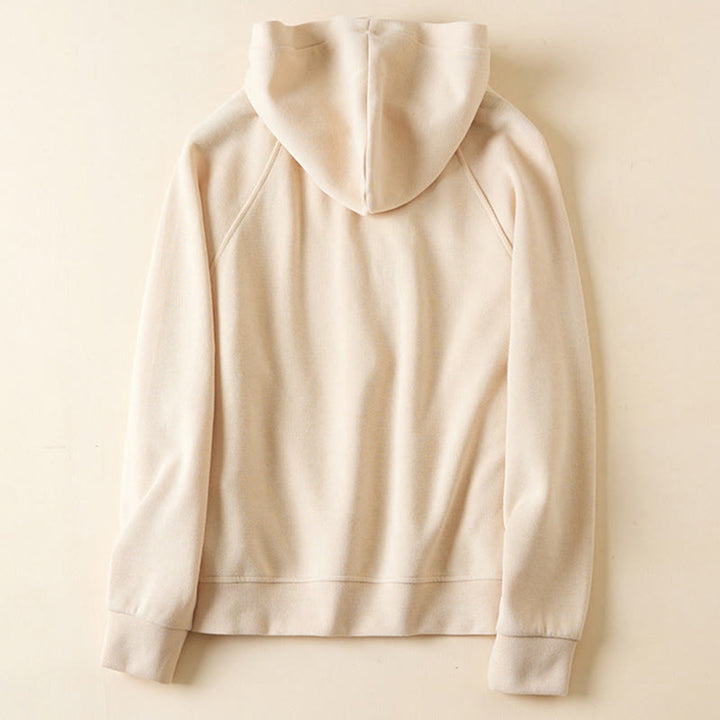 Chaqueta con capucha y bolsillos para mujer con estampado de Buddha Stones y botones lisos. - image 8