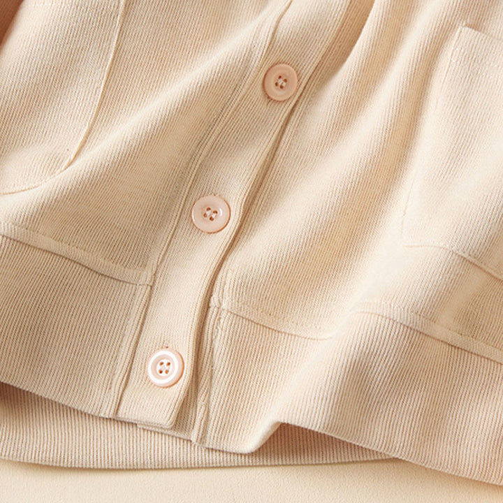 Chaqueta de algodón con capucha y bolsillos para mujer con botones lisos Buddha Stones - image 15