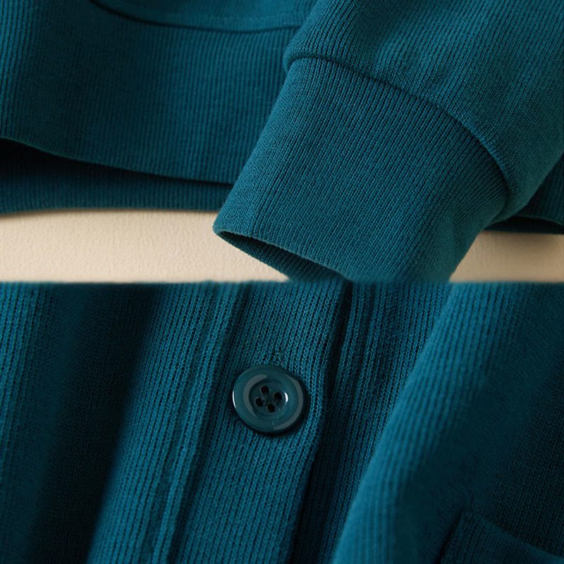 Chaqueta con capucha y bolsillos para mujer con estampado de Buddha Stones y botones lisos. - image 22