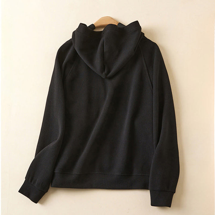 Chaqueta con capucha y bolsillos para mujer con estampado de Buddha Stones y botones lisos. - image 25
