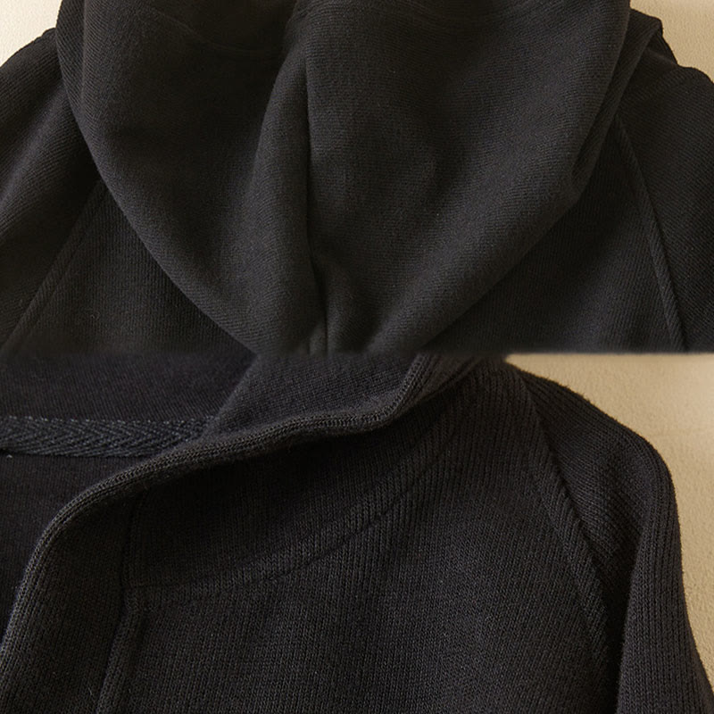 Chaqueta con capucha y bolsillos para mujer con estampado de Buddha Stones y botones lisos. - image 30