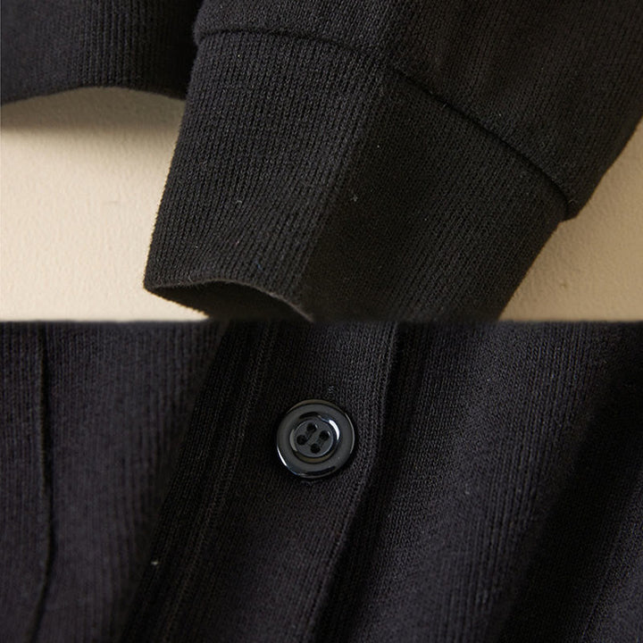 Chaqueta con capucha y bolsillos para mujer con estampado de Buddha Stones y botones lisos. - image 31