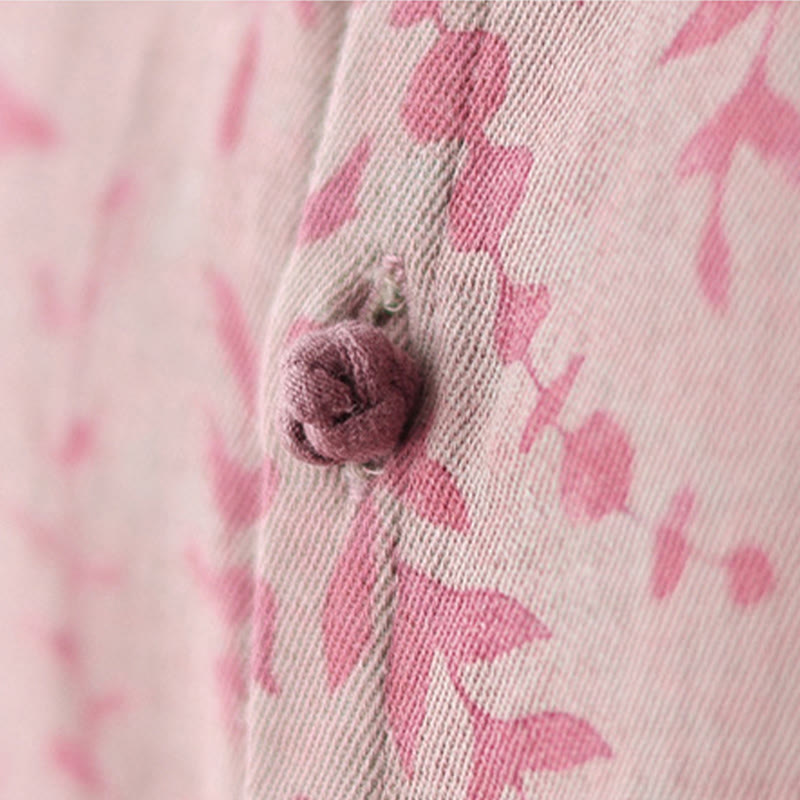 Chaqueta de lino y algodón para mujer con estampado de hojas y piedras de Buddha Stones y bolsillos - image 16