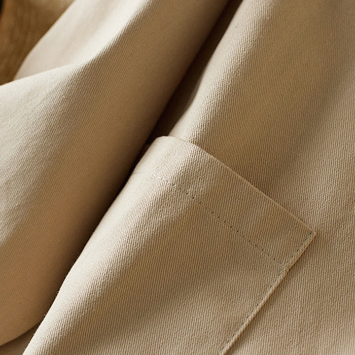 Chaqueta de traje de algodón para mujer con botones lisos y bolsillos de Buddha Stones - image 4
