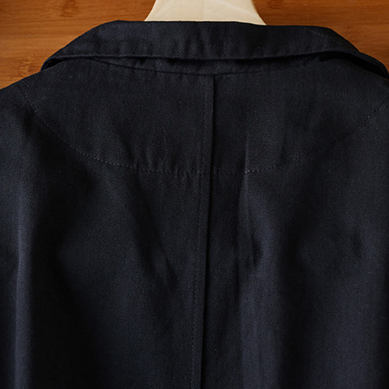 Chaqueta de traje de algodón para mujer con botones lisos y bolsillos de Buddha Stones - image 12
