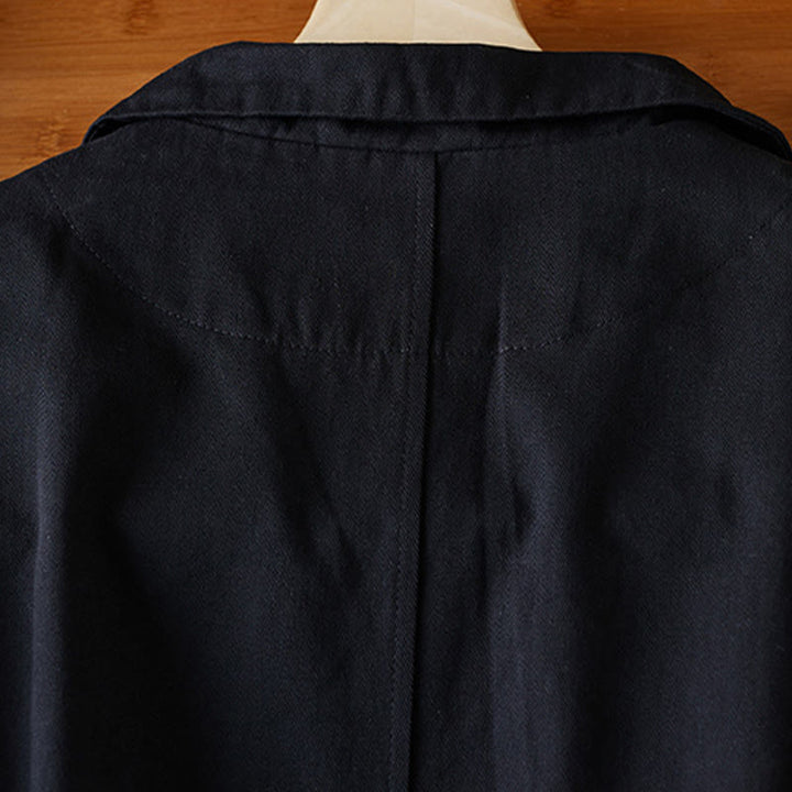 Chaqueta de traje de algodón para mujer con botones lisos y bolsillos de Buddha Stones - image 12