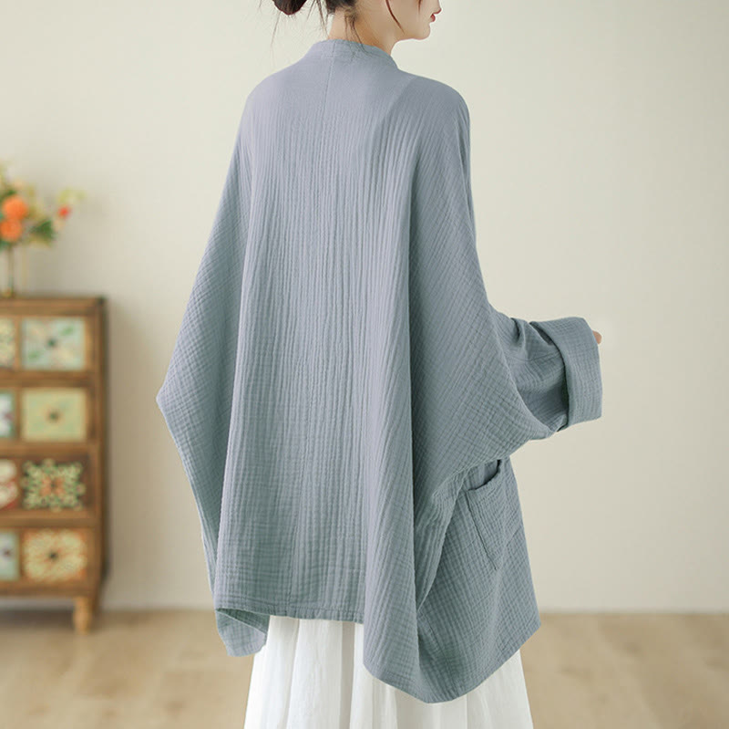 Chaqueta de meditación zen de manga larga lisa con estampado de Buddha Stones y bolsillos. - image 16